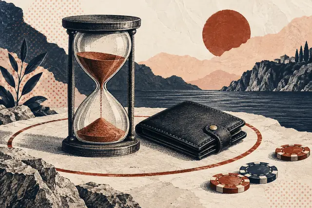 Ilustrácia časového a finančného limitu s odloženými žetónmi